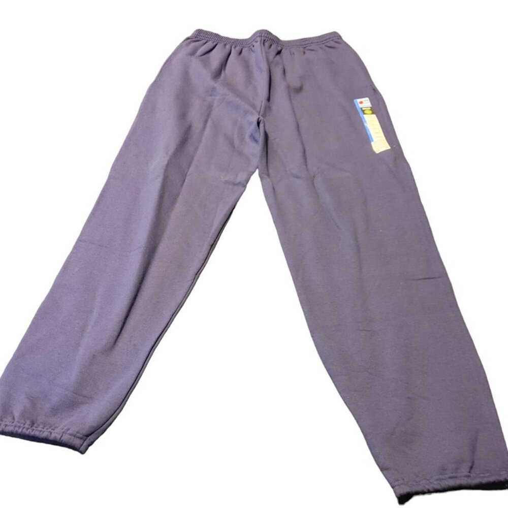 Hanes Sweat Pants Men's L Blue Drawstring Waist Premium ECOSMART Polycotton
